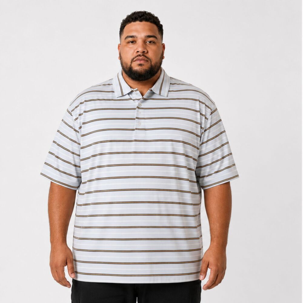 Fourmile Striped Polo Shirt XL Blue Golf